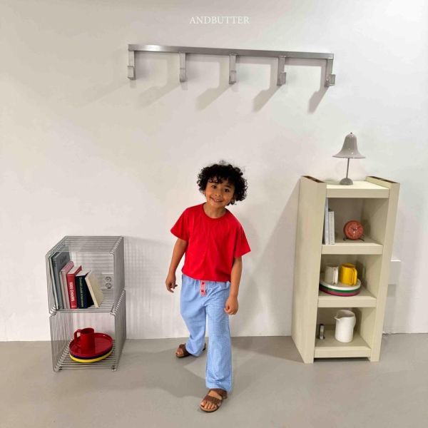 撞色格紋居家休閒長褲 韓國童裝,男童夏裝,中性童裝,童裝推薦,2026夏季童裝,男童穿搭,韓系童裝,中性穿搭,韓國代購