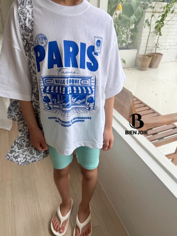 PARIS街景短袖上衣 韓國童裝,質感童裝,童裝推薦,韓系風格,男女童裝,韓風穿搭,韓國代購,韓國空運,親子穿搭