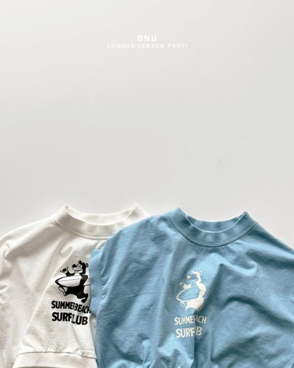 衝浪小熊短袖上衣 韓國童裝,男童夏裝,中性童裝,童裝推薦,2026夏季童裝,男童穿搭,韓系童裝,中性穿搭,韓國代購