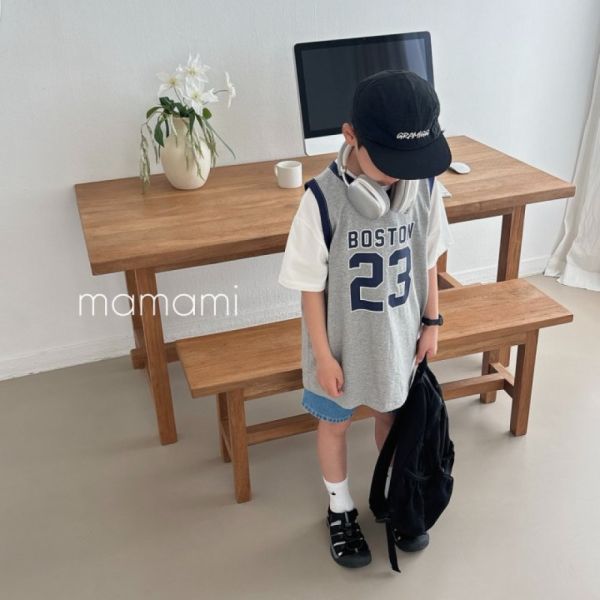 經典23運動棉背心 韓國童裝,質感童裝,童裝推薦,韓系風格,男女童裝,韓風穿搭,韓國代購,韓國空運
