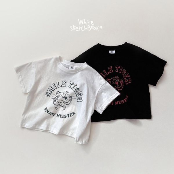 微笑老虎短袖上衣 韓國童裝,男童夏裝,中性童裝,童裝推薦,2026夏季童裝,男童穿搭,韓系童裝,中性穿搭,韓國代購