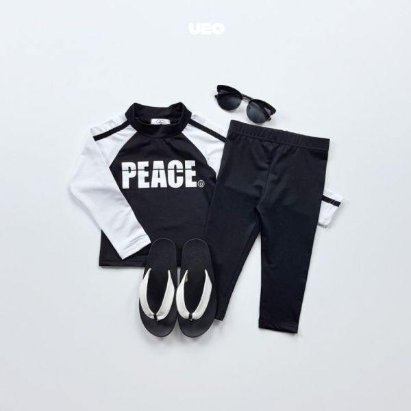 PEACE拼接長袖泳衣水母衣 韓國童裝,夏日必備,兒童泳衣,防曬泳衣,防曬水母衣
