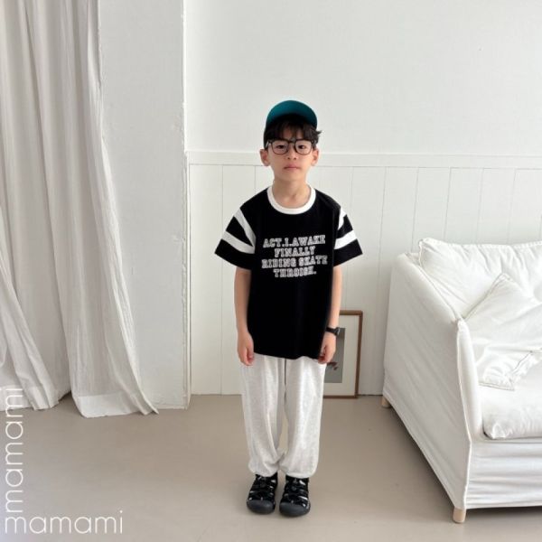品牌小LOGO縮口舒服棉長褲 韓國童裝,質感童裝,童裝推薦,韓系風格,男女童裝,韓風穿搭,韓國代購,韓國空運