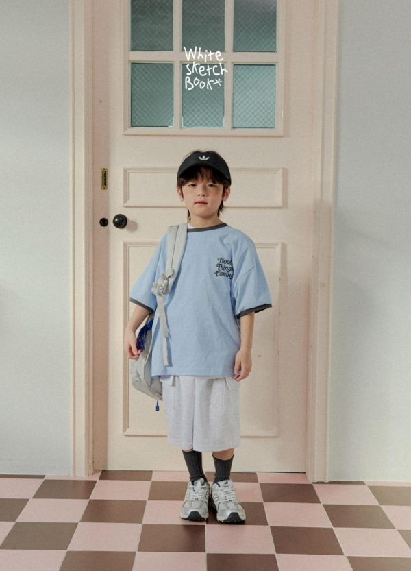 撞色滾邊子母短袖上衣 韓國童裝,男童夏裝,中性童裝,童裝推薦,2026夏季童裝,男童穿搭,韓系童裝,中性穿搭,韓國代購