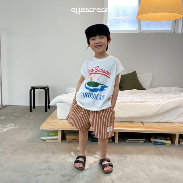 小布標千層條紋休閒短褲 韓國童裝,質感童裝,童裝推薦,韓系風格,男女童裝,韓風穿搭,韓國代購,韓國空運,親子穿搭