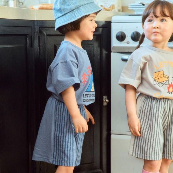 直條紋拼接棉麻短褲 韓國童裝,男童夏裝,中性童裝,童裝推薦,2026夏季童裝,男童穿搭,韓系童裝,中性穿搭,韓國代購