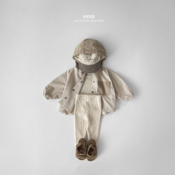 清新格紋連帽薄外套 