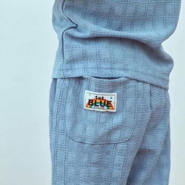 格紋紋理縮口長褲 韓國童裝,男童夏裝,中性童裝,童裝推薦,2026夏季童裝,男童穿搭,韓系童裝,中性穿搭,韓國代購