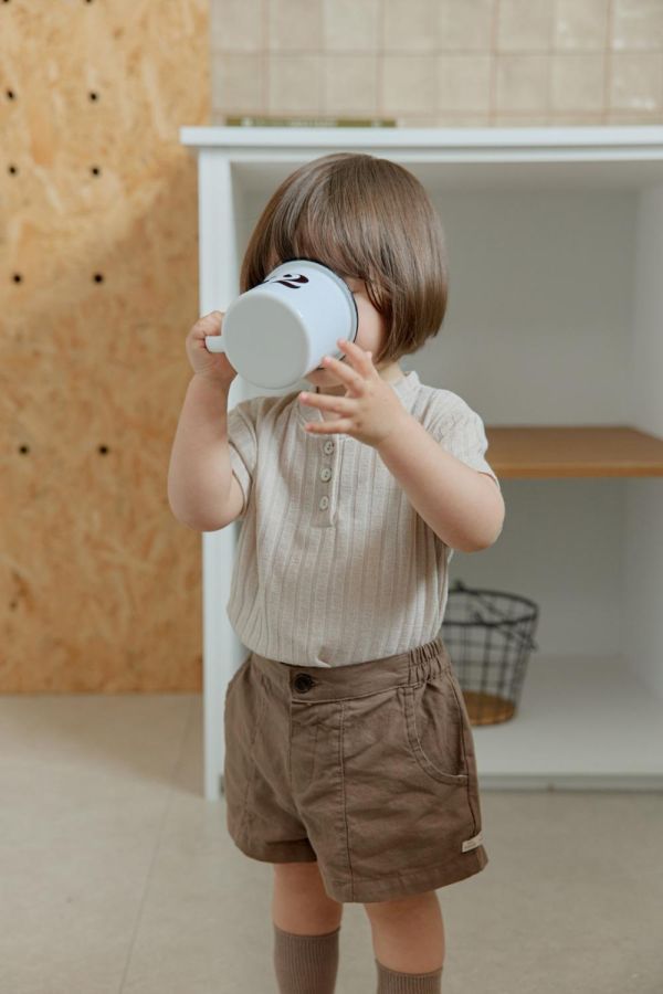 亨利領螺紋針織短袖上衣 韓國童裝,男童夏裝,中性童裝,童裝推薦,2026夏季童裝,男童穿搭,韓系童裝,中性穿搭,韓國代購