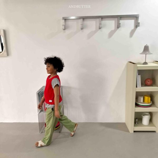 撞色格紋居家休閒長褲 韓國童裝,男童夏裝,中性童裝,童裝推薦,2026夏季童裝,男童穿搭,韓系童裝,中性穿搭,韓國代購