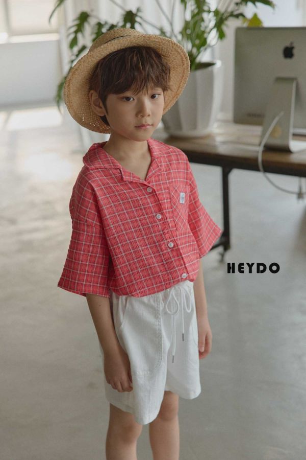 夏日風格紋短袖襯衫 韓國童裝,質感童裝,童裝推薦,韓系風格,男女童裝,韓風穿搭,韓國代購,韓國空運