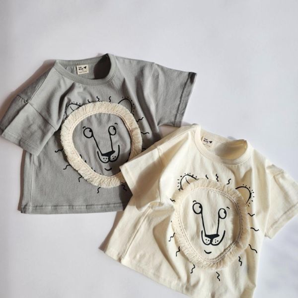 立體獅子短袖上衣 韓國童裝,男童夏裝,中性童裝,童裝推薦,2026夏季童裝,男童穿搭,韓系童裝,中性穿搭,韓國代購