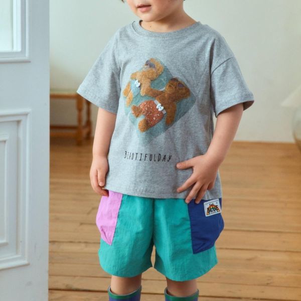 色塊拼接休閒短褲 韓國童裝,男童夏裝,中性童裝,童裝推薦,2026夏季童裝,男童穿搭,韓系童裝,中性穿搭,韓國代購