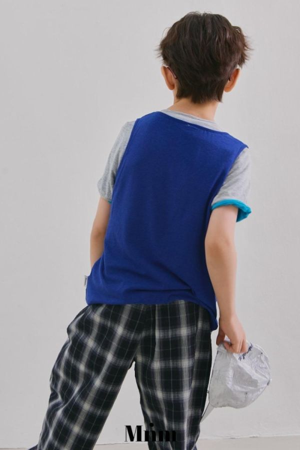 褲頭設計格紋休閒長褲 韓國童裝,男童夏裝,中性童裝,童裝推薦,2026夏季童裝,男童穿搭,韓系童裝,中性穿搭,韓國代購