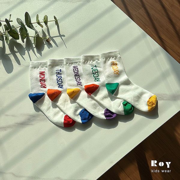 五天上課日網眼中筒襪-五入組 韓國童裝,質感童裝,童裝推薦,韓系風格,男女童裝,韓風穿搭,韓國代購,韓國空運