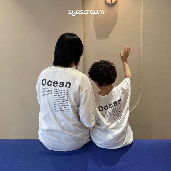 OCEAN短袖上衣-親子款 韓國童裝,質感童裝,童裝推薦,韓系風格,男女童裝,韓風穿搭,韓國代購,韓國空運,親子穿搭
