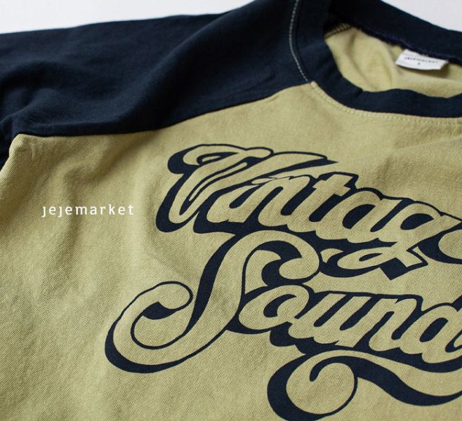 塗鴉VINTAGE插肩短袖上衣 韓國童裝,質感童裝,童裝推薦,韓系風格,男女童裝,韓風穿搭,韓國代購,韓國空運,童裝現貨