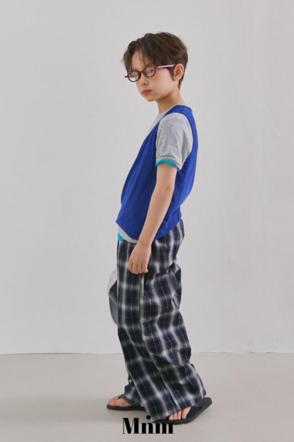 褲頭設計格紋休閒長褲 韓國童裝,男童夏裝,中性童裝,童裝推薦,2026夏季童裝,男童穿搭,韓系童裝,中性穿搭,韓國代購