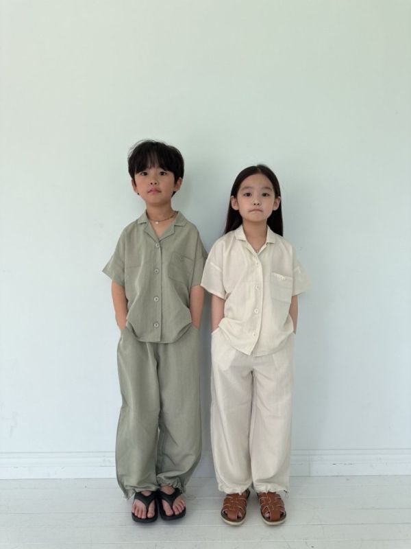 無印風棉麻休閒套裝 韓國童裝,質感童裝,童裝推薦,韓系風格,男女童裝,韓風穿搭,韓國代購,韓國空運,親子穿搭