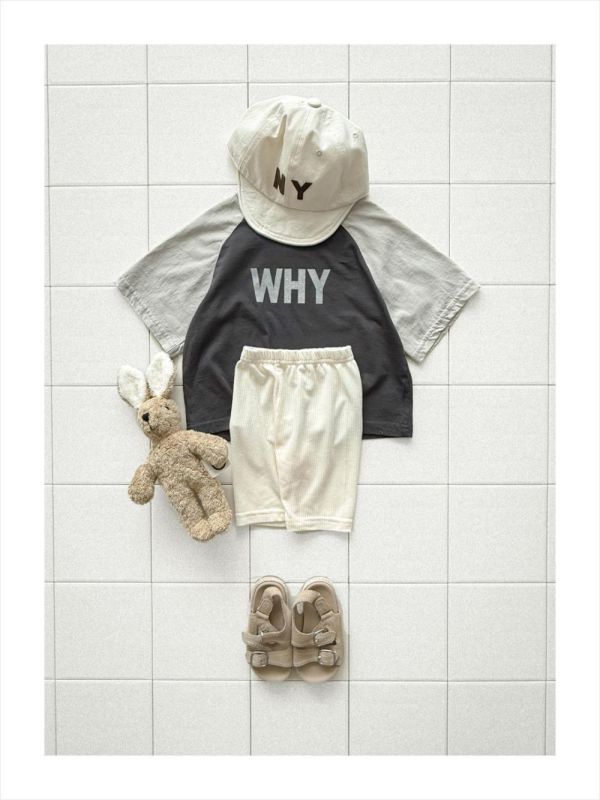 WHY雙色插肩短袖上衣 韓國童裝,男童夏裝,中性童裝,童裝推薦,2026夏季童裝,男童穿搭,韓系童裝,中性穿搭,韓國代購