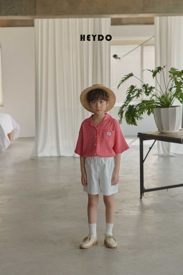 夏日風格紋短袖襯衫 韓國童裝,質感童裝,童裝推薦,韓系風格,男女童裝,韓風穿搭,韓國代購,韓國空運