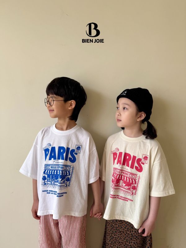 PARIS街景短袖上衣 韓國童裝,質感童裝,童裝推薦,韓系風格,男女童裝,韓風穿搭,韓國代購,韓國空運,親子穿搭