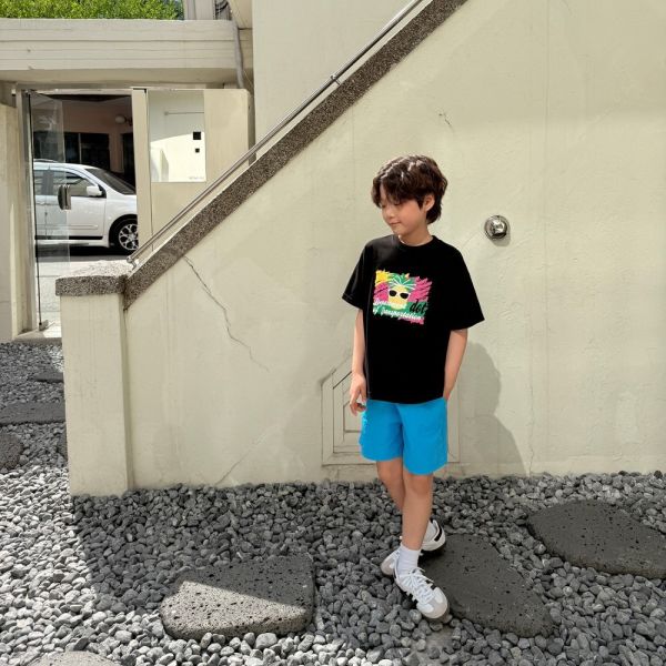 龐克鳳梨短袖上衣 韓國童裝,質感童裝,童裝推薦,韓系風格,男女童裝,韓風穿搭,韓國代購,韓國空運