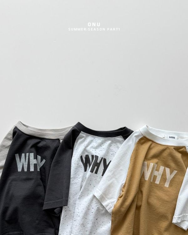 WHY雙色插肩短袖上衣 韓國童裝,男童夏裝,中性童裝,童裝推薦,2026夏季童裝,男童穿搭,韓系童裝,中性穿搭,韓國代購