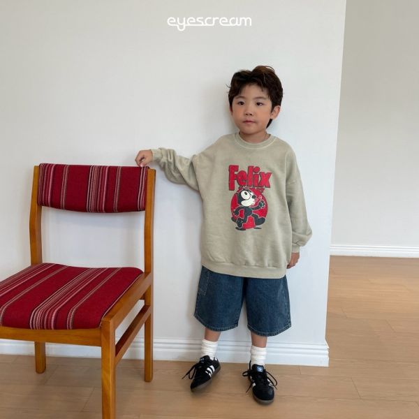 搞笑菲力貓長袖上衣-親子款 韓國童裝,男童秋裝,中性童裝,韓系童裝推薦,2025秋季童裝,韓國男童新款,中性風男童穿搭,秋季男童服飾推薦,小男友穿搭