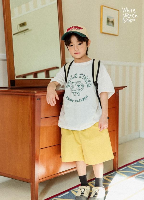 微笑老虎短袖上衣 韓國童裝,男童夏裝,中性童裝,童裝推薦,2026夏季童裝,男童穿搭,韓系童裝,中性穿搭,韓國代購