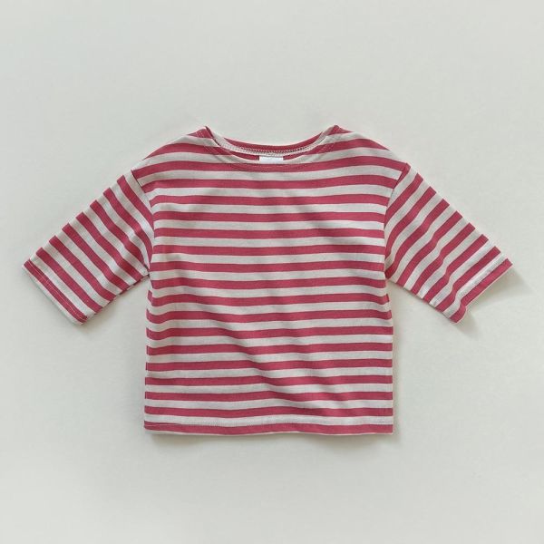 船領條紋七分短袖上衣 韓國童裝,男童夏裝,中性童裝,童裝推薦,2026夏季童裝,男童穿搭,韓系童裝,中性穿搭,韓國代購