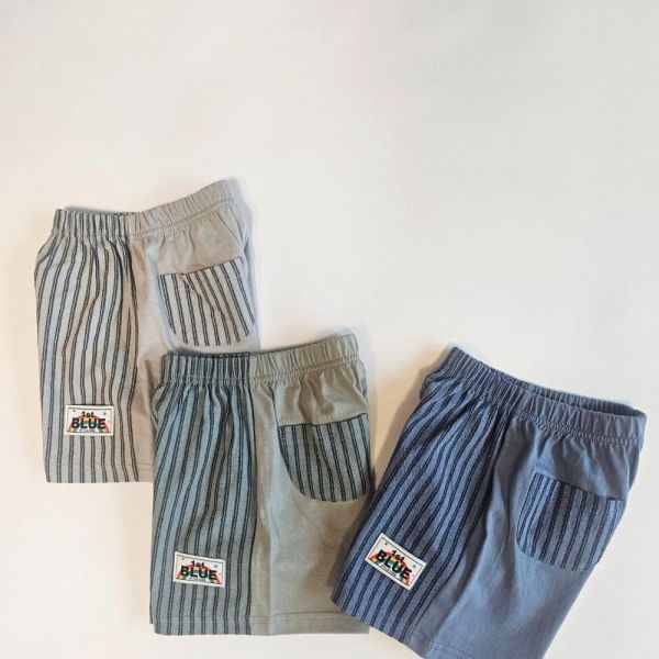 直條紋拼接棉麻短褲 韓國童裝,男童夏裝,中性童裝,童裝推薦,2026夏季童裝,男童穿搭,韓系童裝,中性穿搭,韓國代購