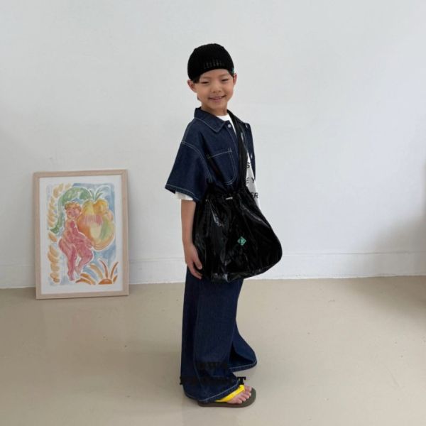 復古牛仔風短袖襯衫 韓國童裝,質感童裝,童裝推薦,韓系風格,男女童裝,韓風穿搭