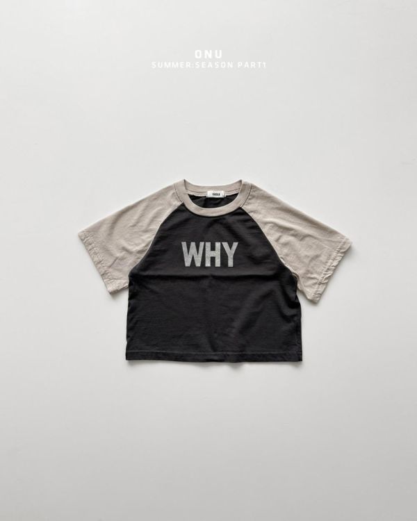 WHY雙色插肩短袖上衣 韓國童裝,男童夏裝,中性童裝,童裝推薦,2026夏季童裝,男童穿搭,韓系童裝,中性穿搭,韓國代購