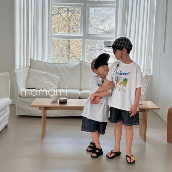 TWINS美漫風短袖上衣 韓國童裝,質感童裝,童裝推薦,韓系風格,男女童裝,韓風穿搭,韓國代購,韓國空運,兄弟裝