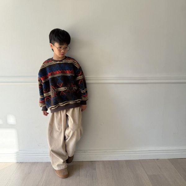 燈芯絨落地休閒長褲 