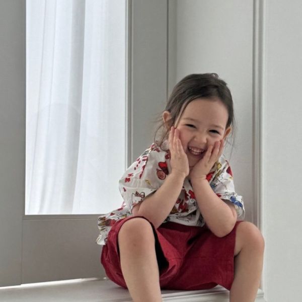 無印風棉麻休閒短褲 韓國童裝,質感童裝,童裝推薦,韓系風格,男女童裝,韓風穿搭,韓國代購,韓國空運,親子穿搭