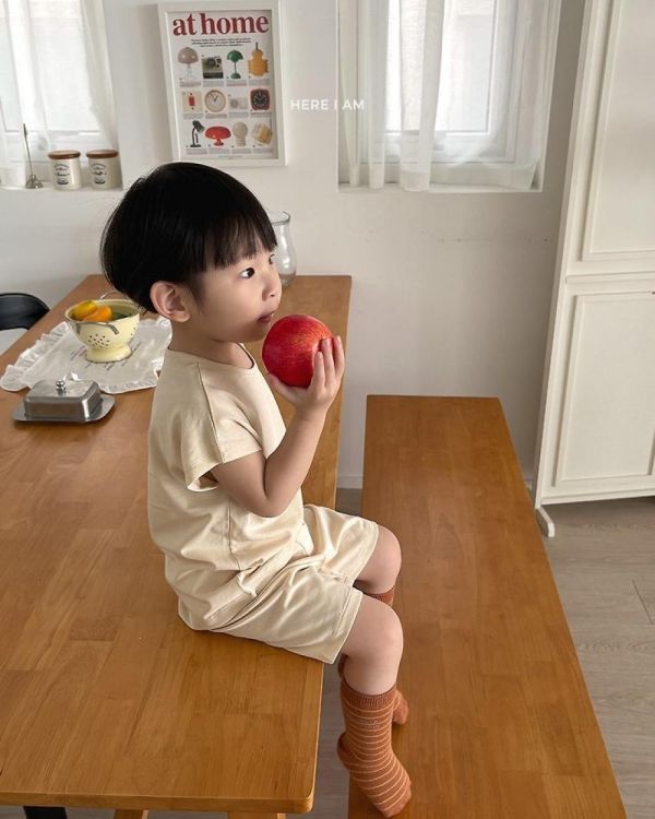 舒適涼感短袖家居服套裝 韓國童裝,男童夏裝,中性童裝,童裝推薦,2026夏季童裝,男童穿搭,韓系童裝,中性穿搭,韓國代購