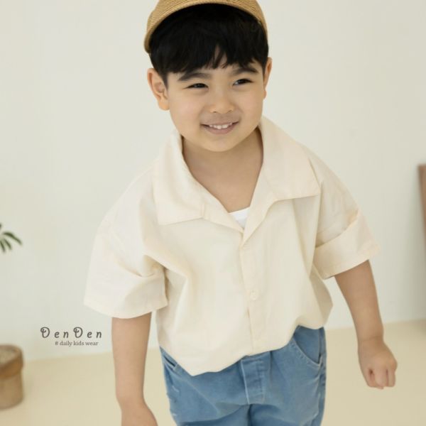 小紳士翻領短袖襯衫 韓國童裝,韓國代購,正韓童裝,男女童裝,質感童裝,童裝推薦,親子穿搭,韓系風格,韓系童裝