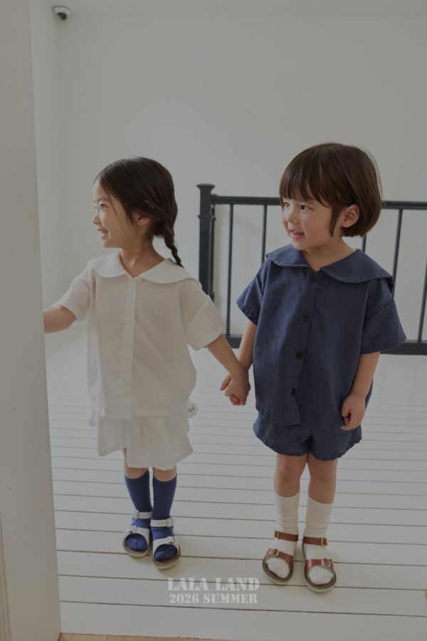 日系海軍領排扣襯衫 韓國童裝,男童夏裝,中性童裝,童裝推薦,2026夏季童裝,男童穿搭,韓系童裝,中性穿搭,韓國代購