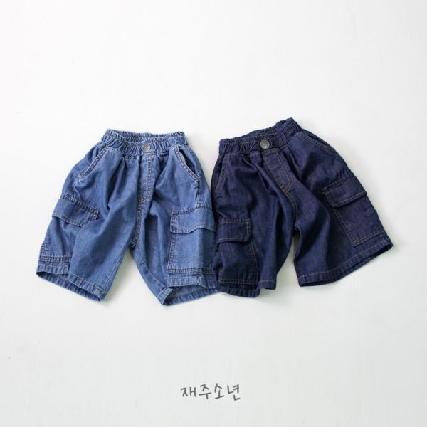 工裝風大口袋牛仔六分短褲 韓國童裝,質感童裝,童裝推薦,韓系風格,男女童裝,韓風穿搭,韓國代購,韓國空運