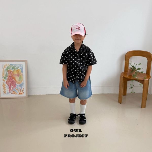 復古星點短袖襯衫 韓國童裝,質感童裝,童裝推薦,韓系風格,男女童裝,韓風穿搭