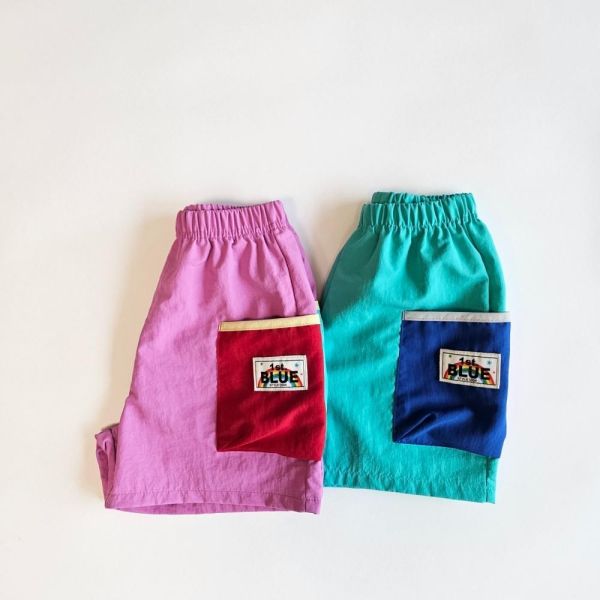 色塊拼接休閒短褲 韓國童裝,男童夏裝,中性童裝,童裝推薦,2026夏季童裝,男童穿搭,韓系童裝,中性穿搭,韓國代購