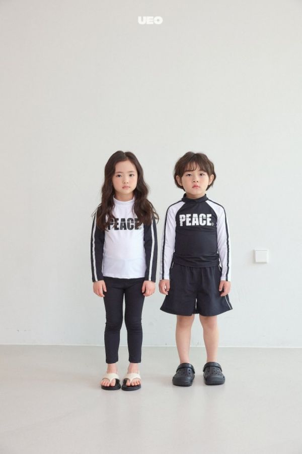 PEACE拼接長袖泳衣水母衣 韓國童裝,夏日必備,兒童泳衣,防曬泳衣,防曬水母衣