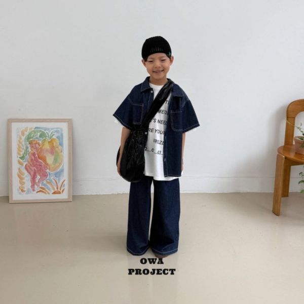 復古牛仔風落地寬長褲 韓國童裝,質感童裝,童裝推薦,韓系風格,男女童裝,韓風穿搭