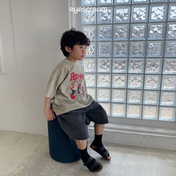 菠菜卜派短袖上衣 韓國童裝,質感童裝,童裝推薦,韓系風格,男女童裝,韓風穿搭,韓國代購,韓國空運,親子穿搭