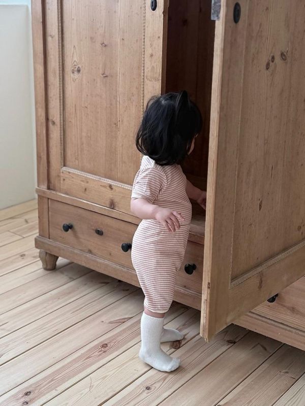 條紋鬆餅格居家服套裝 韓國童裝,男童夏裝,中性童裝,童裝推薦,2026夏季童裝,男童穿搭,韓系童裝,中性穿搭,韓國代購