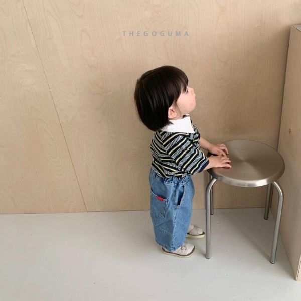 基礎剪裁牛仔百慕達短褲 韓國童裝,男童夏裝,中性童裝,童裝推薦,2026夏季童裝,男童穿搭,韓系童裝,中性穿搭,韓國代購