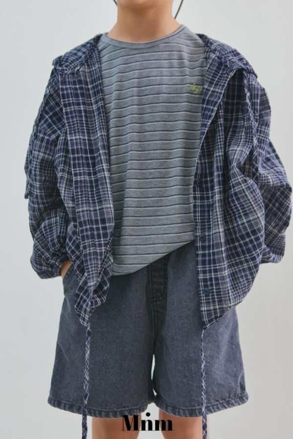 格紋連帽襯衫外套 韓國童裝,男童夏裝,中性童裝,童裝推薦,2026夏季童裝,男童穿搭,韓系童裝,中性穿搭,韓國代購