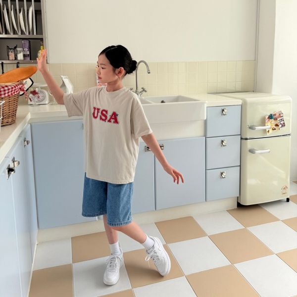 星星USA短袖上衣 韓國童裝,質感童裝,童裝推薦,韓系風格,男女童裝,韓風穿搭,韓國代購,韓國空運